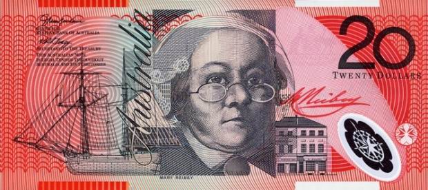 Купюра номиналом 20 австралийских долларов, лицевая сторона